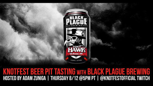 Tony Hawps Birdhouse IPA' from Black Plague Brewing in the Knotfest Beer Pit Live Tasting Sessions