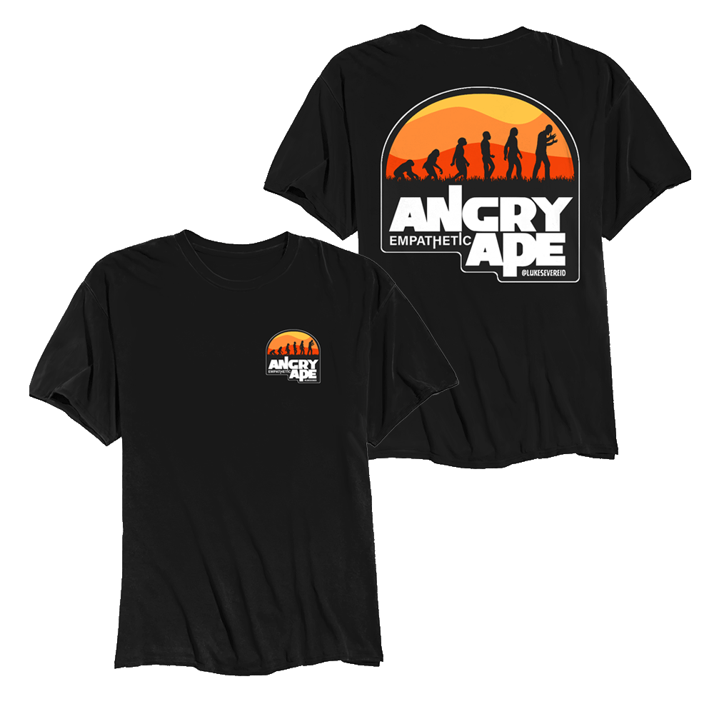 LUKE SEVEREID ANGRY APE LC/BACK TSHIRT BLK