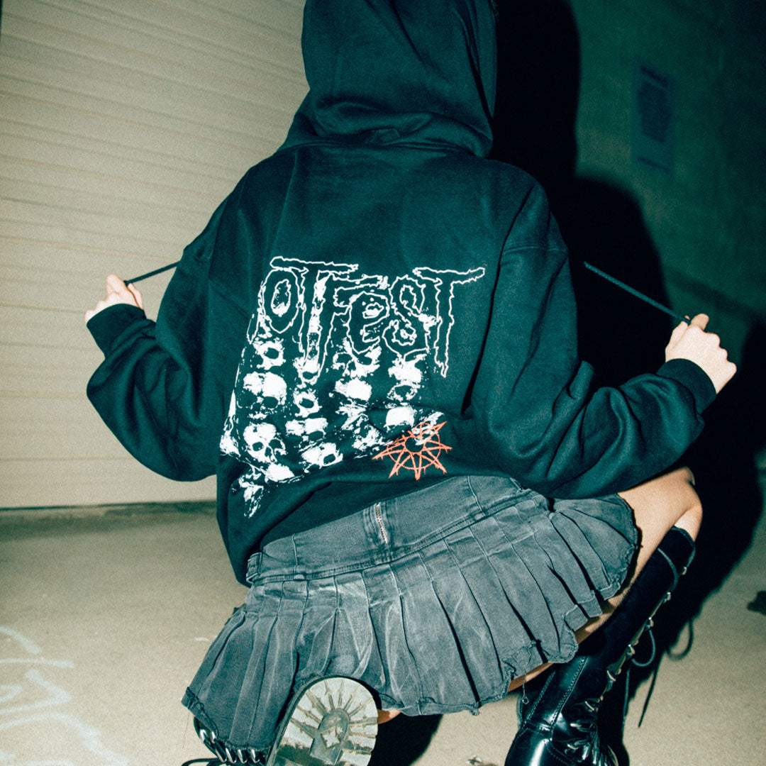 ’Stacked Ending’ Zip Hoodie