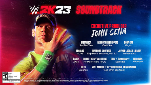 John Cena Curates WWE2k23 Soundtrack, feat. Metallica, Red Hot Chili Peppers, Bullet For My Valentine