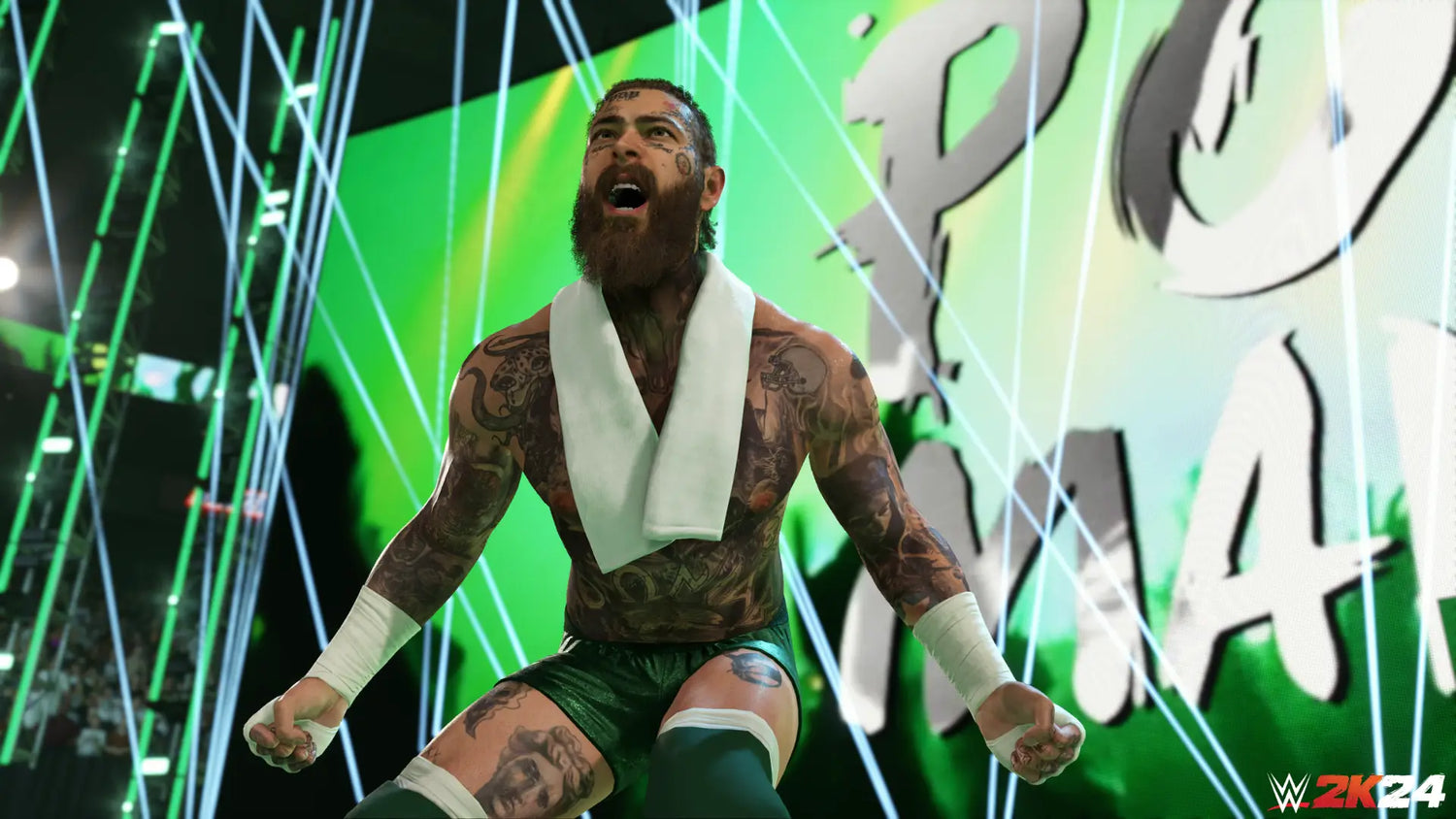 Post Malone Taps Militarie Gun For Ringwalk Song in New WWE 2k24 Download Pack