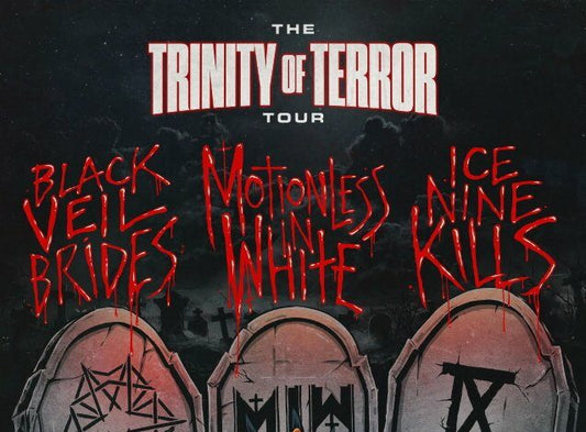 The Trinity of Terror Tour links Black Veil Brides, Motionless In White and Ice Nine Kills for the first time ever (Knotfest Presale Code)