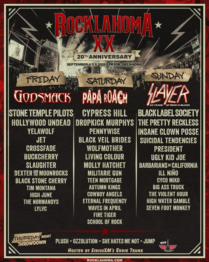 Slayer Papa Roach and Godsmack Headline Rocklahoma’s 20th Edition