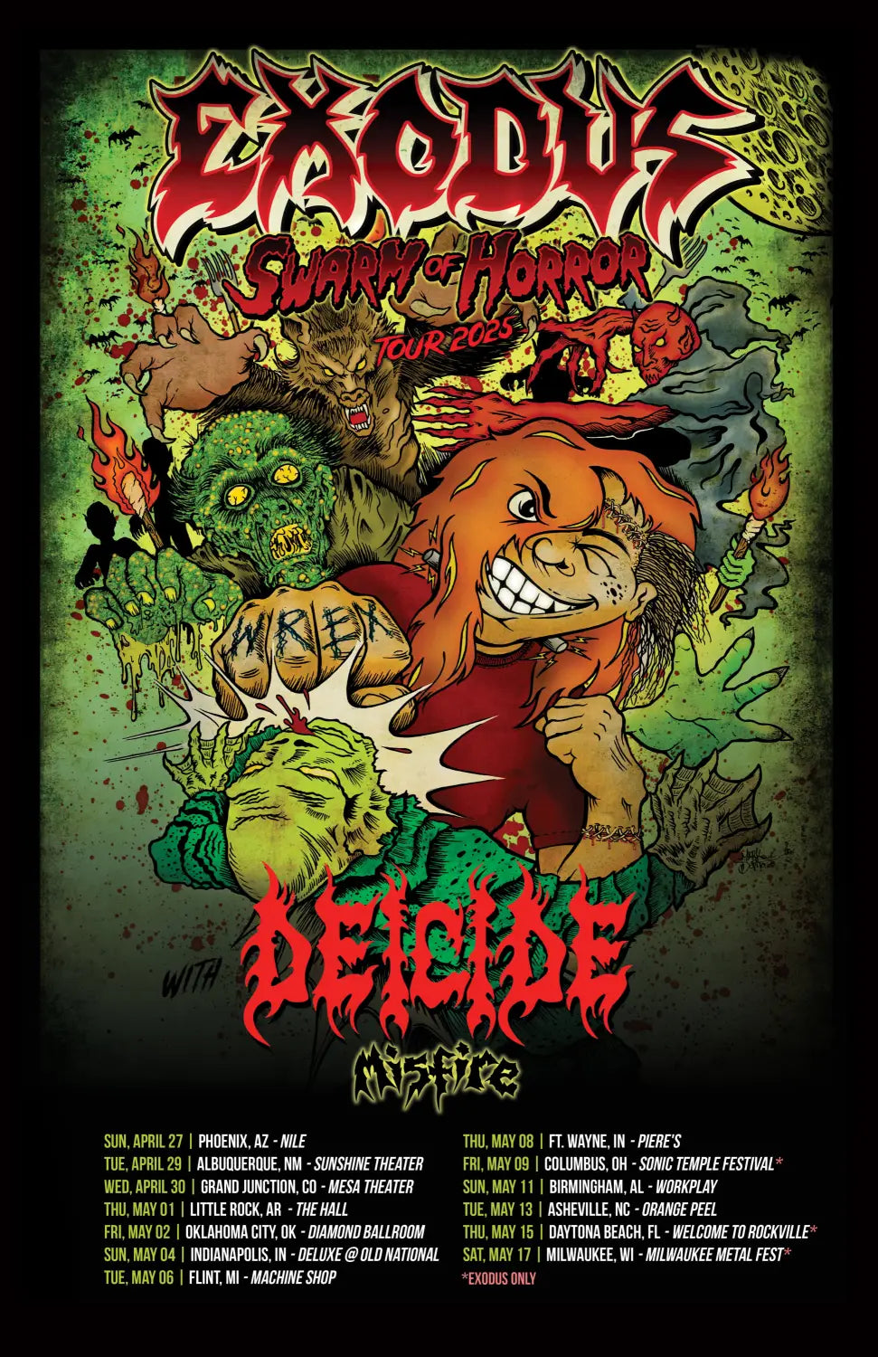 Exodus Announces ’Swarm of Horror’ Spring Tour with Deicide