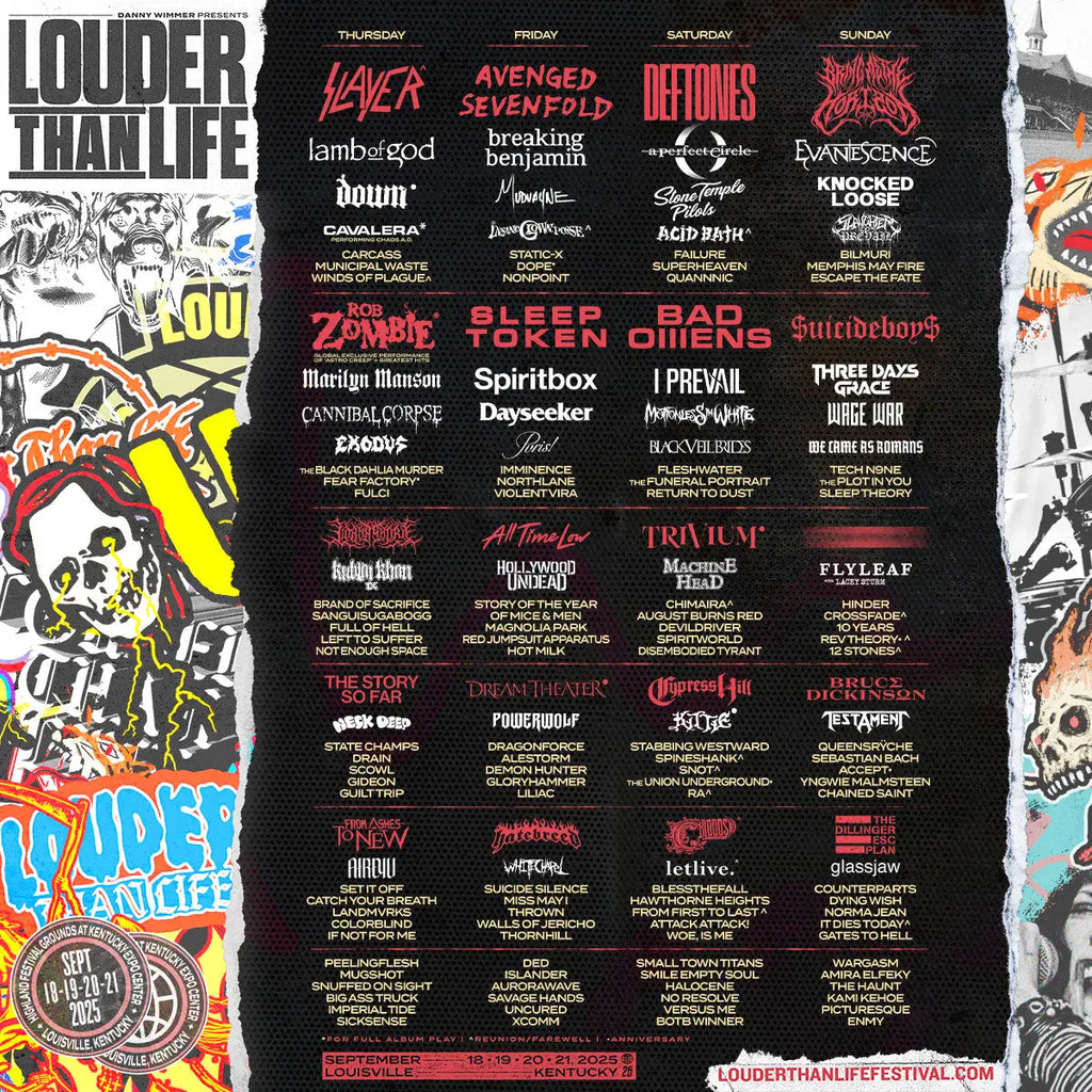 Slayer Avenged Sevenfold Deftones and Bring Me the Horizon Top Louder Than Life 2025