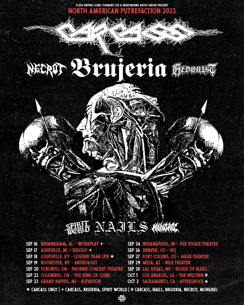 Carcass Head 2025 North American Putrefaction Tour