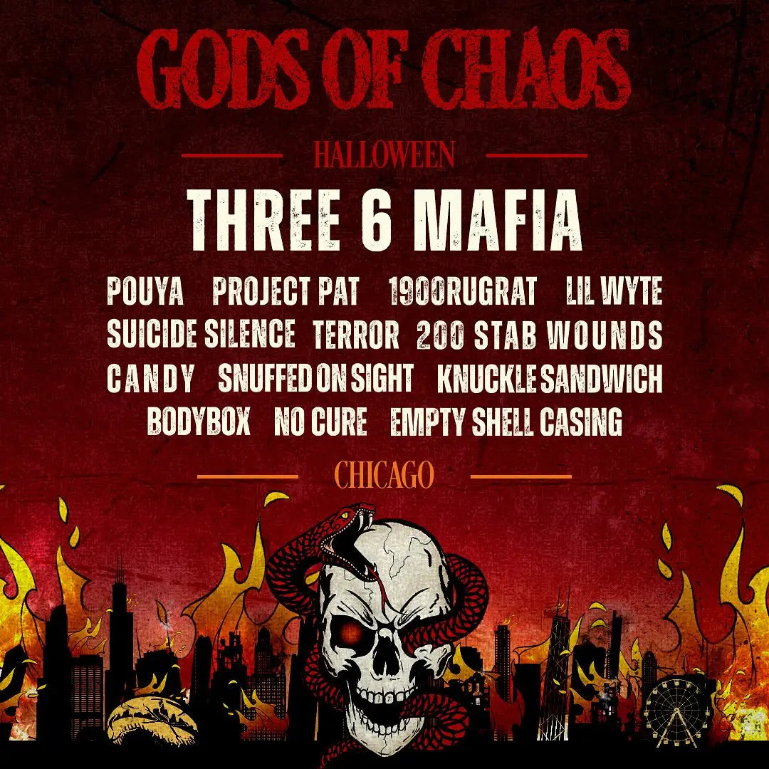 Three 6 Mafia Bridges Horror Metal and Hip Hop on GODS OF CHAOS