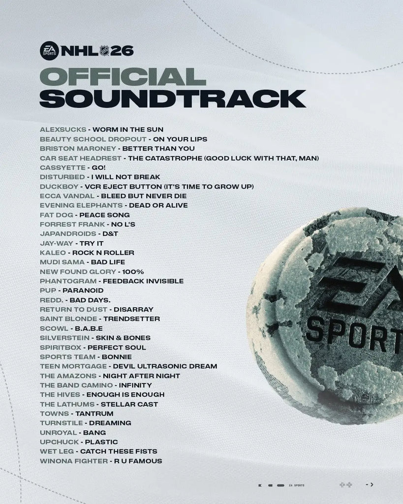 Turnstile Spiritbox Scowl and More Confirmed for EA Sports NHL 26 Soundtrack
