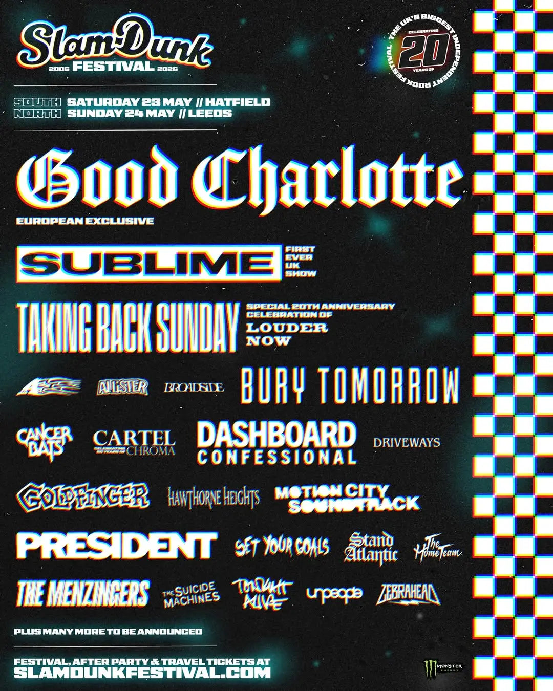 Slam Dunk 2026 Confirms Good Charlotte Sublime Taking Back Sunday and More