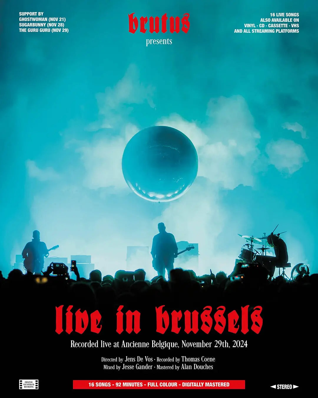 Brutus Announce Concert LP ’Live In Brussels’