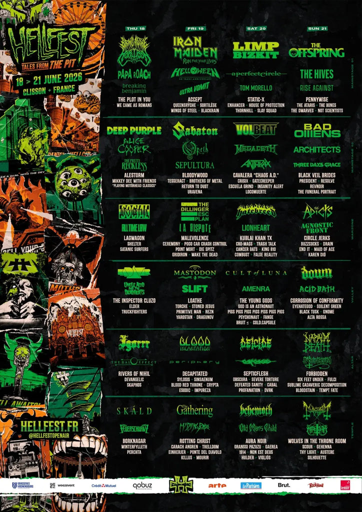 Bring Me the Horizon Iron Maiden Limp Bizkit The Offspring and More Top Hellfest 2026