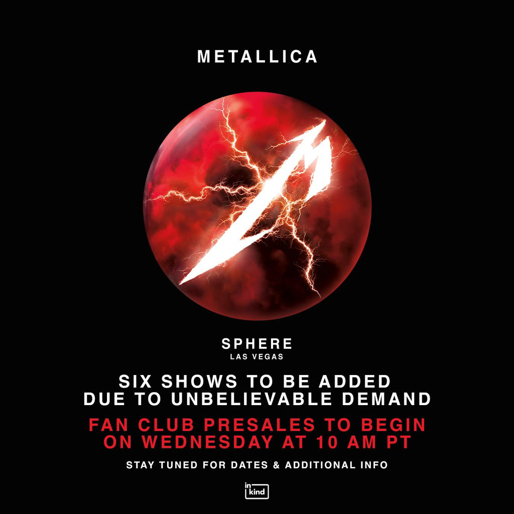 Metallica Announce Additional Dates for ’Life Burns Faster’ Sphere Residency