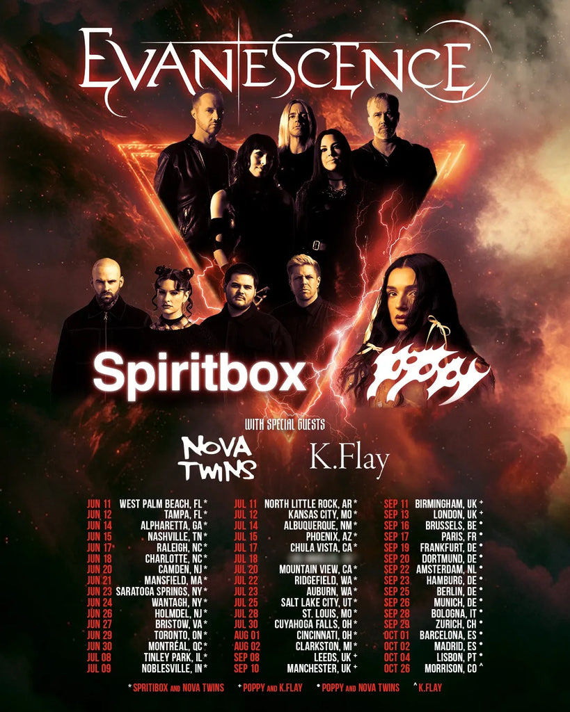 Evanescence Enlist Spiritbox Poppy Nova Twins and K. Flay for Massive 2026 World Tour