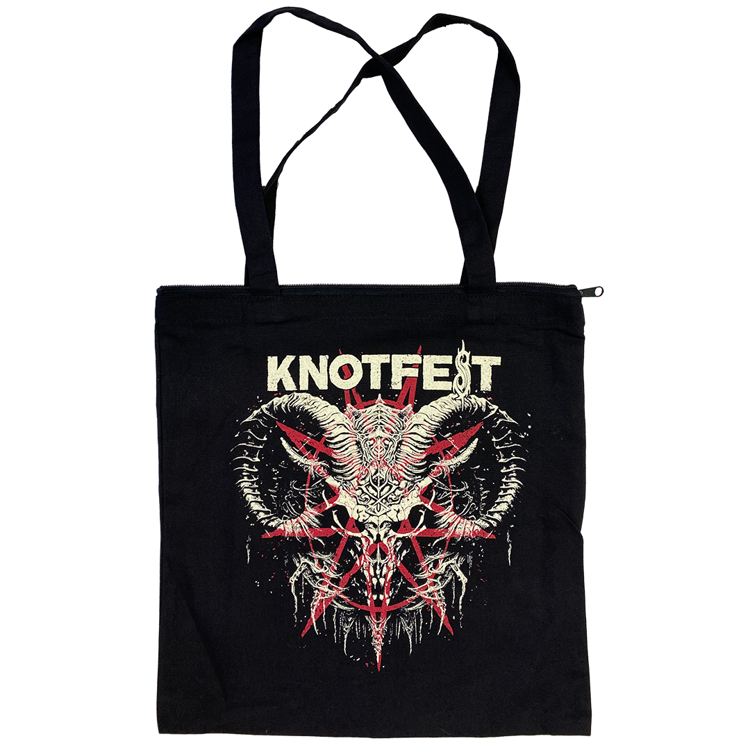 "Ancient Goat Skull" Zipper Tote Bag