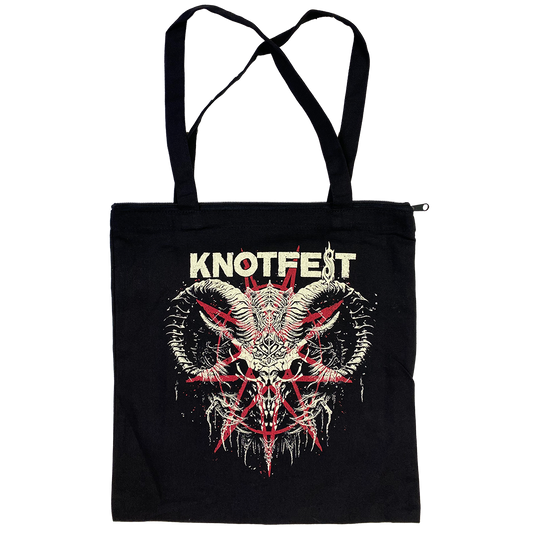 "Ancient Goat Skull" Zipper Tote Bag