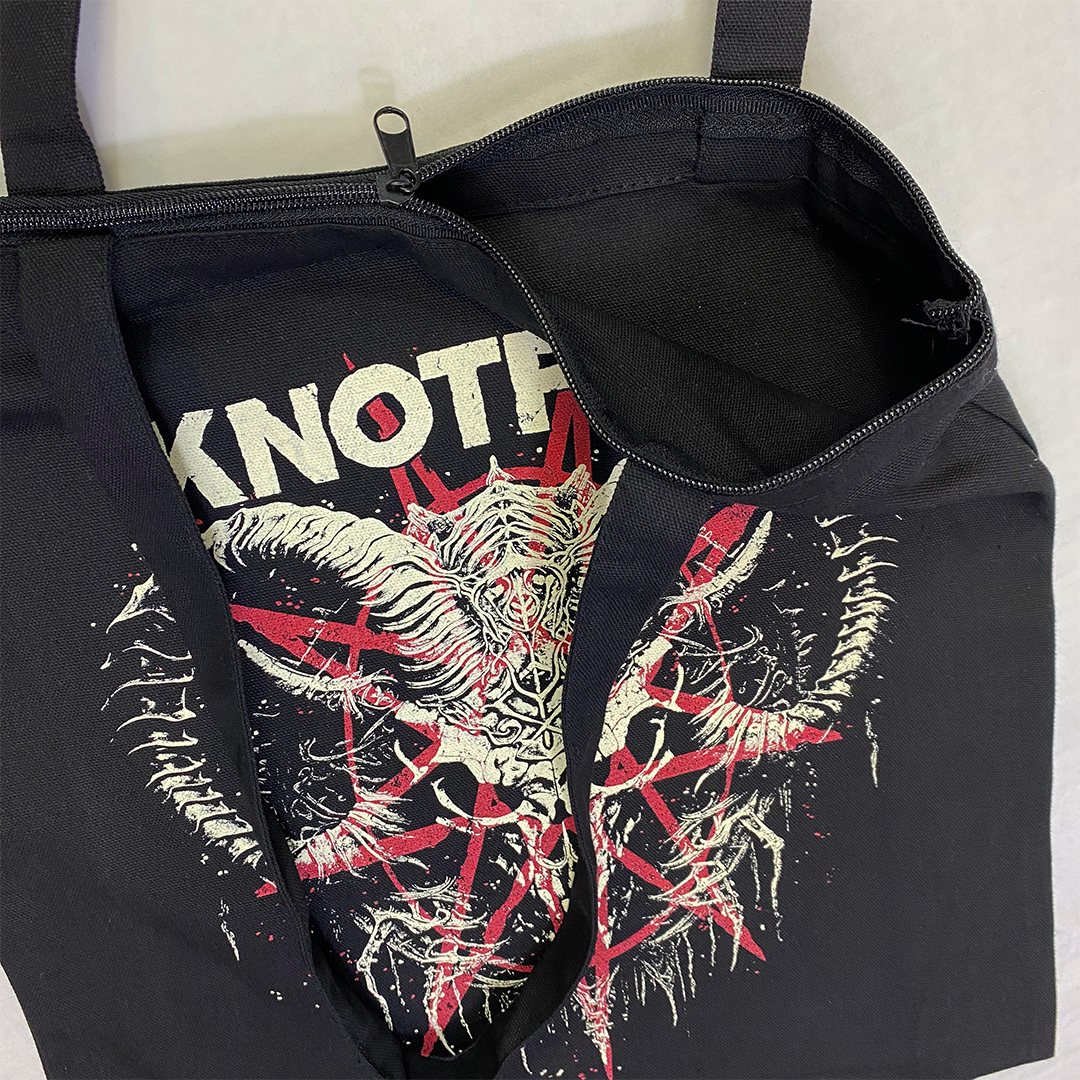 "Ancient Goat Skull" Zipper Tote Bag