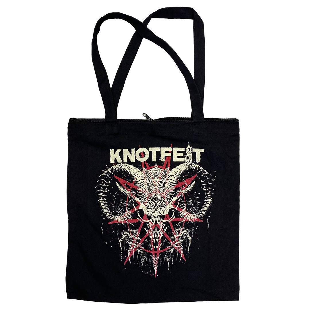 "Ancient Goat Skull" Zipper Tote Bag