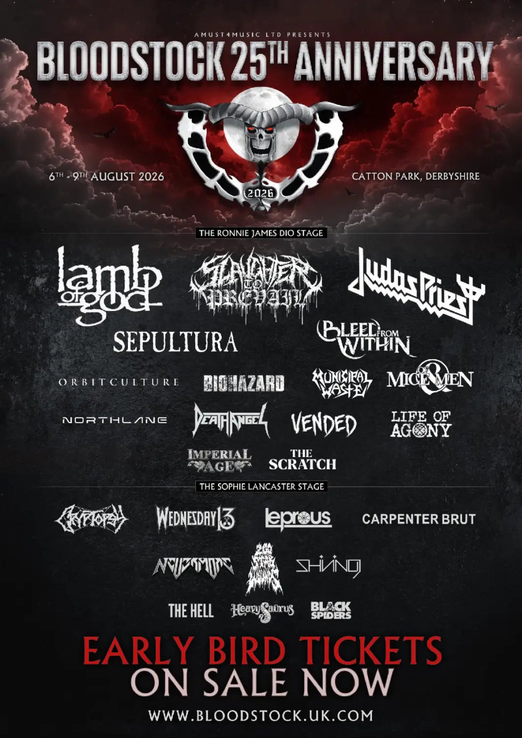 Lamb of God Judas Priest and Slaughter to Prevail Set for Bloodstock’s 25th Anniversary