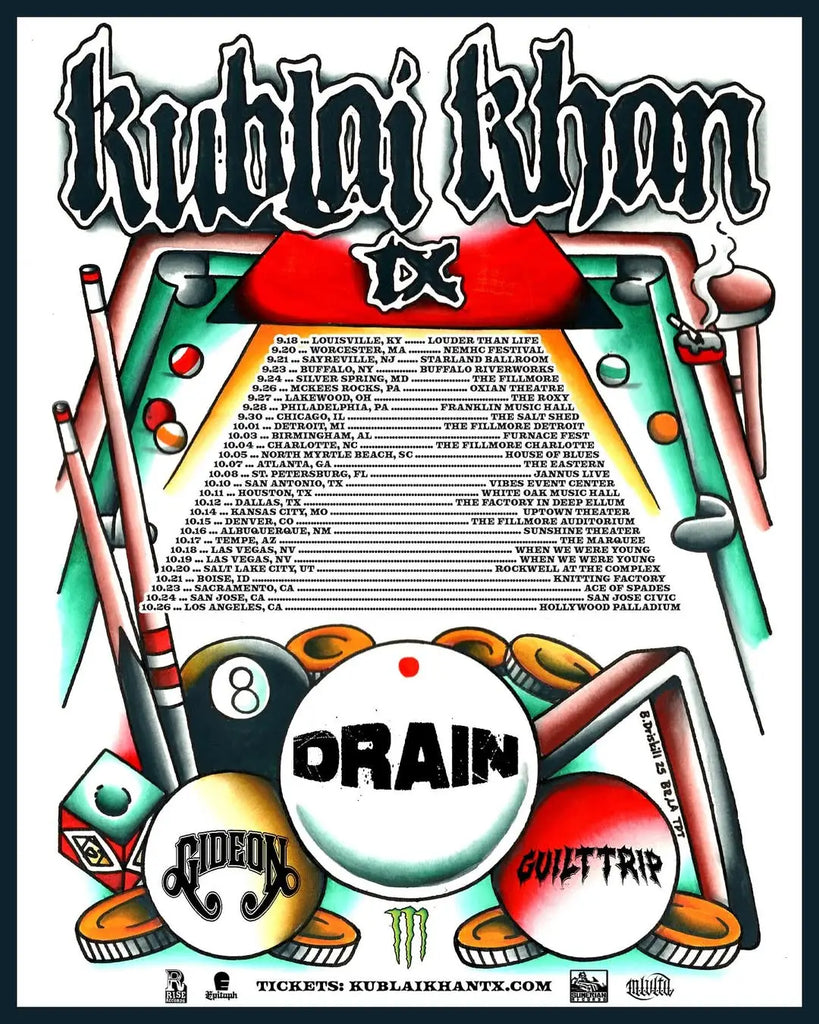 Kublai Khan TX Team With Drain for North American Tour