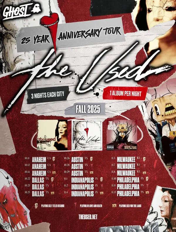 The Used Confirm Second US Leg of Their 25th Anniversary Tour