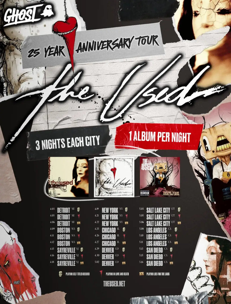 The Used Celebrate 25 Years With Ambitious 3 Albums/3 Nights Spring Tour