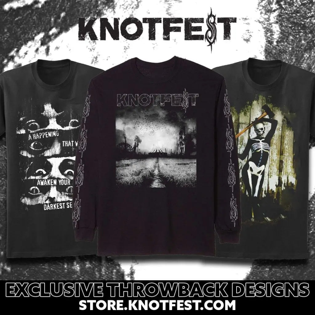 The Knotfest webstore holiday stock includes throwback designs seasonal gifts and official Slipknot tees