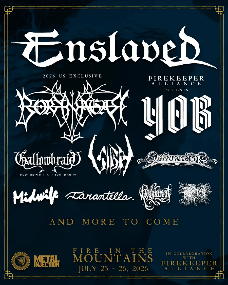 Enslaved Borknagar YOB and more top initial line-up for Fire In the Mountains 2026