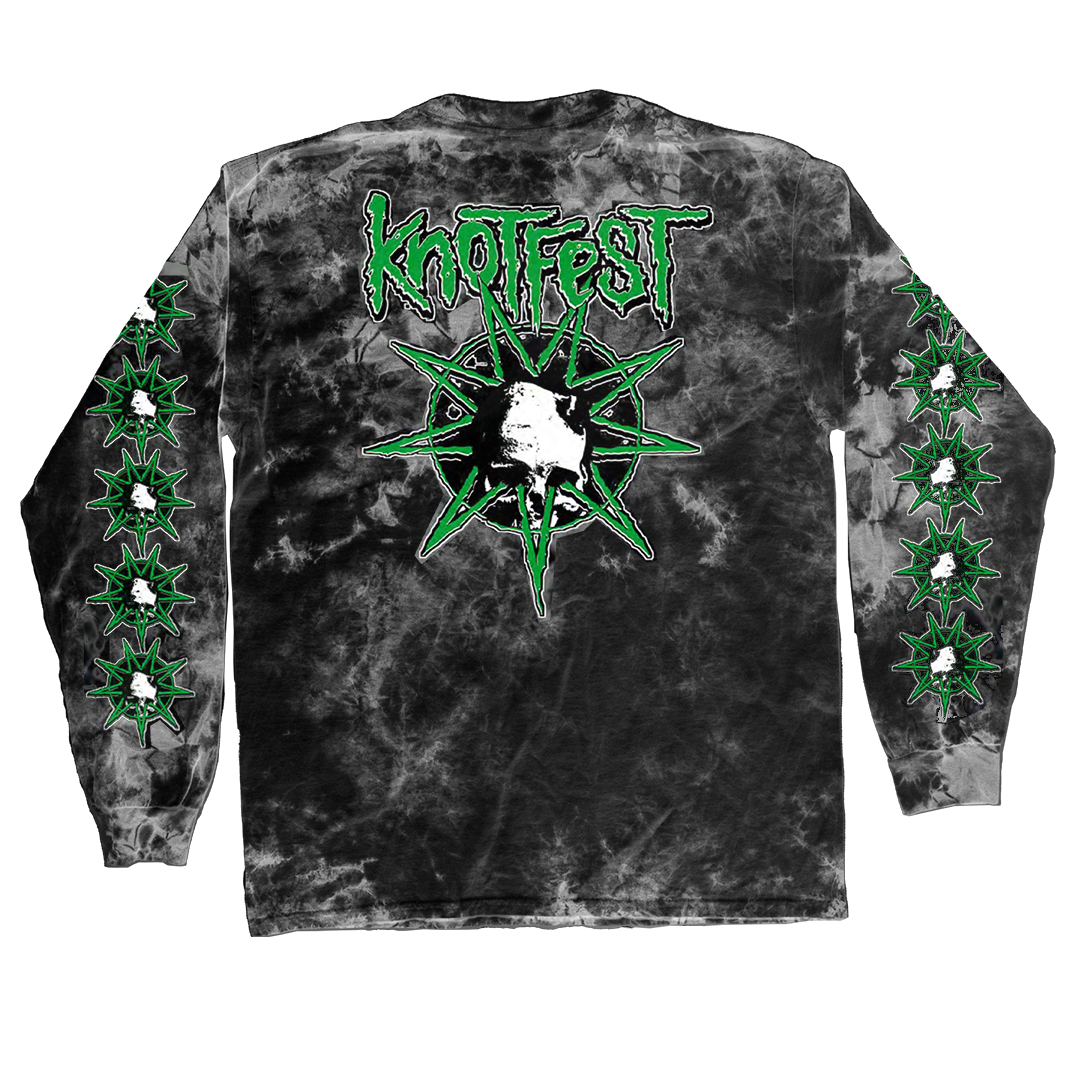 Deathknot Green Bomba Custom Tie Dye Long Sleeve T-Shirt
