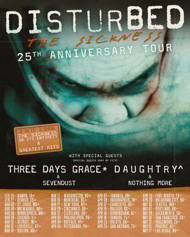 Disturbed Announce 25th Anniversary Edition of Their Debut LP ’The Sickness’