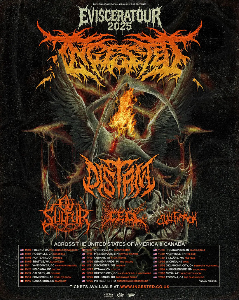 Ingested Complete Supporting Line-Up for Evisceratour 2025