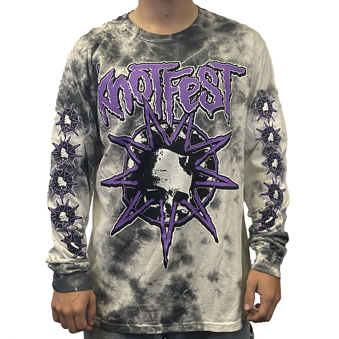 Knotfest Leg 2 Deathknot Purple Bomba Tie Dye Long Sleeve T-Shirt