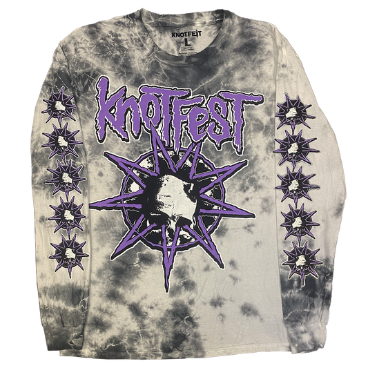 Knotfest Leg 2 Deathknot Purple Bomba Tie Dye Long Sleeve T-Shirt - M