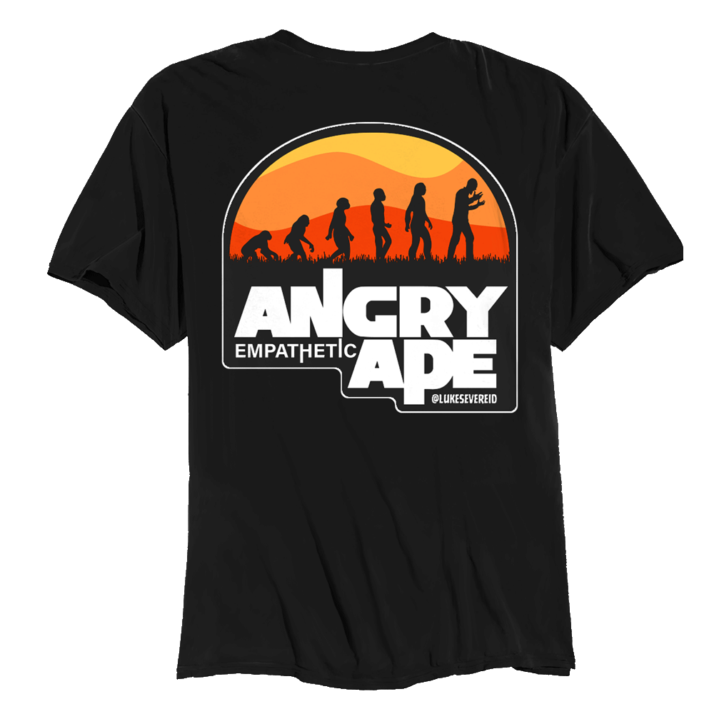 LUKE SEVEREID ANGRY APE LC/BACK TSHIRT BLK