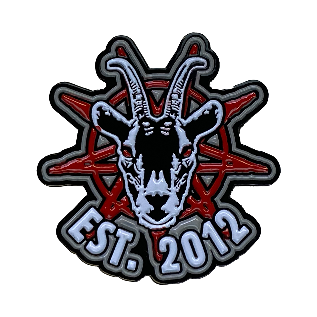 Knotfest Goat Head EST. 2012 Engraved Metal Pin